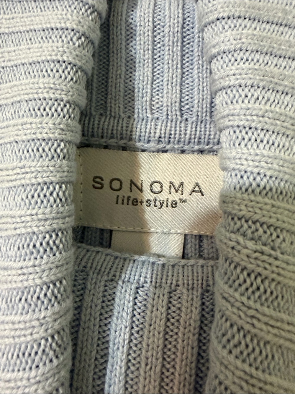 Striped Ribbed Turtleneck Sweater - Blue Multi - Picture 3 of 4